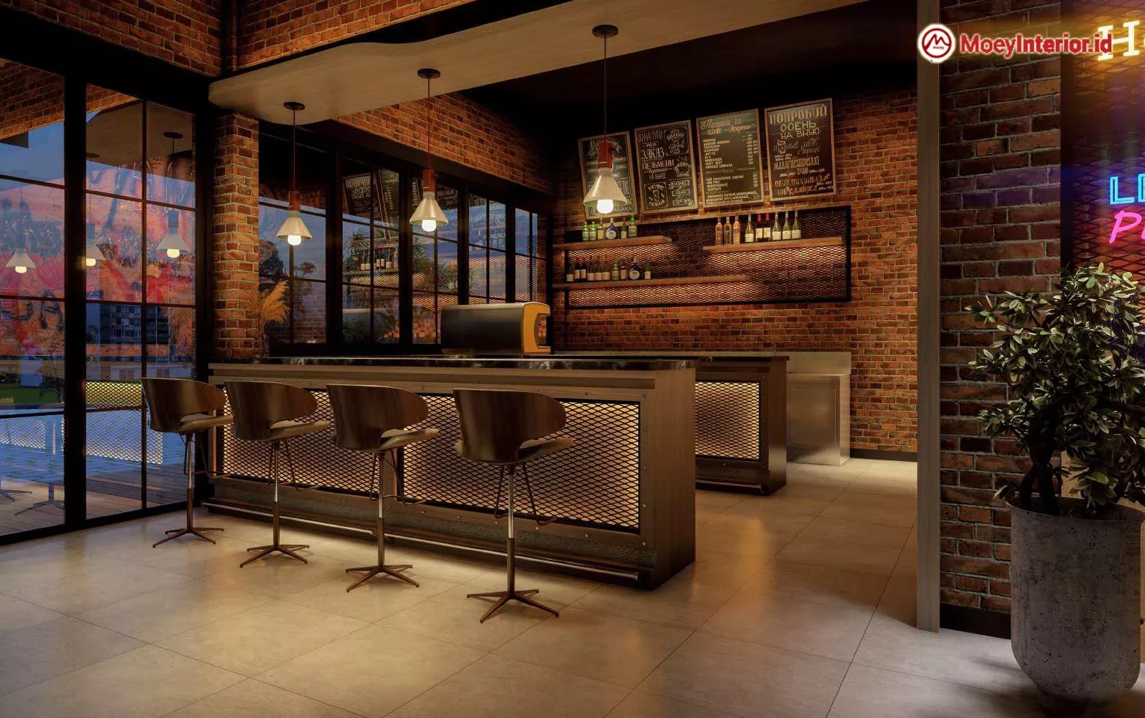 portofolio desain dan bangun interior cafe depan
