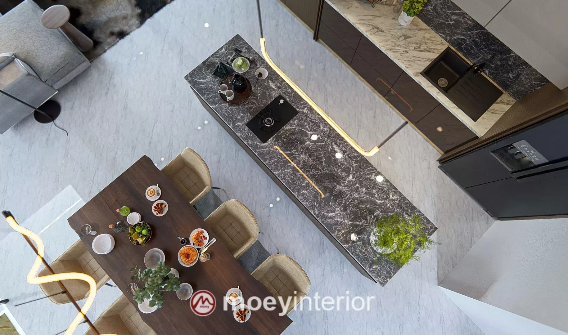 Dapur dan ruang makan Bu Maya Enchante