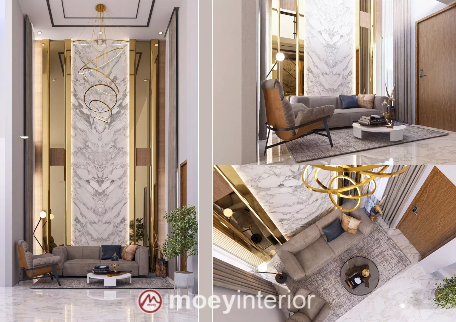 Tampak keseluruhan desain interior rumah Bu Maya Enchante Jakarta